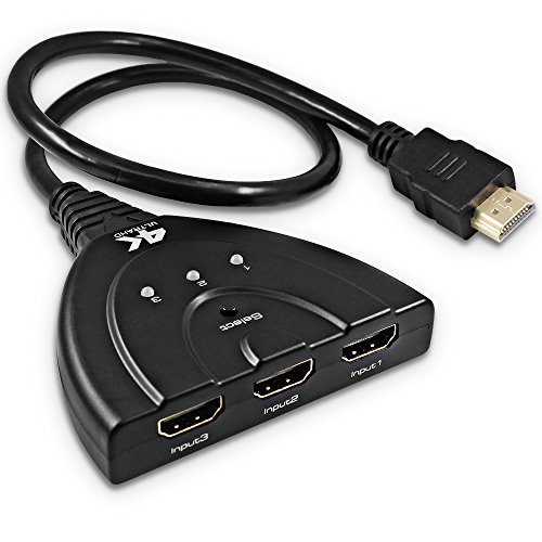 Senhai 3 Puerto Cables HDMI, Ayuda 1080P 3D 4K UHD, 3 Input HDMI & 1 Output, Dispositivos de Conmutación Libremente