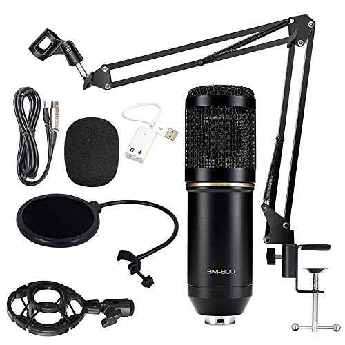 Set de micrófono condensador, micrófono profesional BM-800, micrófono de mesa de estudio, grabación de micrófono, sonido Podcast Studio para grabación de podcasts, PC Gaming