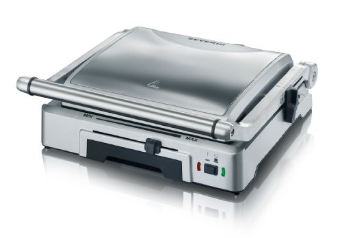 SEVERIN KG 2392 Plancha de Asar con placas intercambiables, 1.800 W, color acero inoxidable