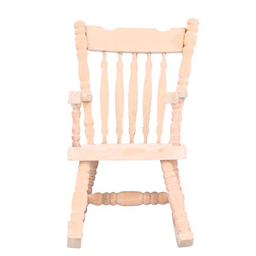 Silla de casa de muñecas, mecedora de madera en miniatura, accesorio para muebles de habitación, muebles pequeños, suministros de modelos para casa de muñecas 1:12(Burlywood) Silla de casa de muñecas, mecedora de madera en miniatura, accesorio para muebles de habitación, muebles pequeños, suministros de modelos para casa de muñecas 1:12(Burlywood)