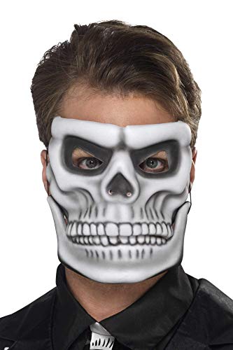 Smiffys-44919 Máscara de Esqueleto del día de Muertos, con mandíbula móvil independien, Color Blanco, No es Applicable (Smiffy'S 44919)