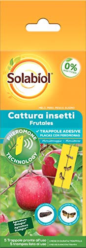 Solabiol Insecticida para plagas de frutales, feromonas, 5 Placas, Amarillo, 75 gr