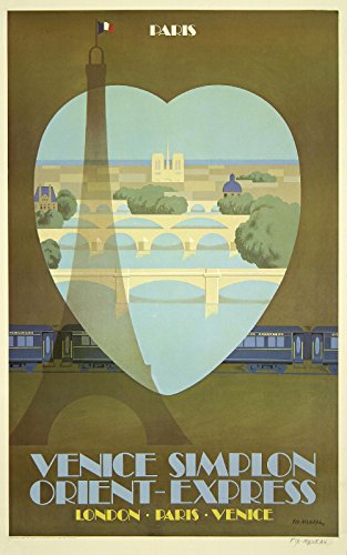 Spiffing Prints Venice Simplon Orient Express Paris - Medium - Archival Matte - Black Frame