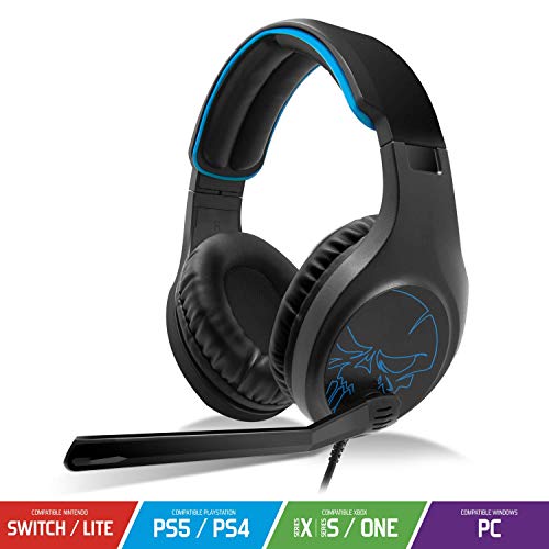 SPIRIT OF GAMER - ELITE-H20 - Auriculares Black Audio Pro Gamer - Cuero De Imitación - Micrófono Con Funcionalidad Flip And Mute - Compatible Con PS5 / XBOX X / PC / PS4 / XBOX ONE / Switch