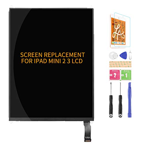 SRJTEK Reemplazo De Pantalla LCD para iPad Mini 2 3 A1489 A1490 A1491 A1599 A1560 Kit De Piezas De Reparación De Panel LCD, Incluye Vidrio Templado, Garantía De 6 Meses