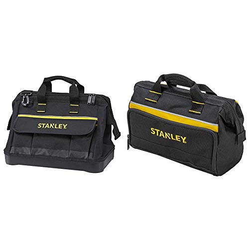 STANLEY 1-96-183 - Bolsa para herramientas de gran abertura con cremallera, 45 x 27.5 x 23.5 cm, base reforzada + 1-93-330 - Bolsa para Herramientas 30 x 25 x 13 cm, modelos surtidos, 1 unidad