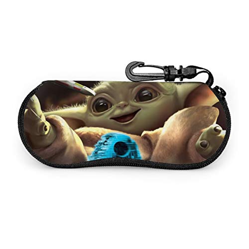 Star Wars Yoda - Funda para gafas de sol con cremallera de viaje portátil para gafas de sol con clip para cinturón.