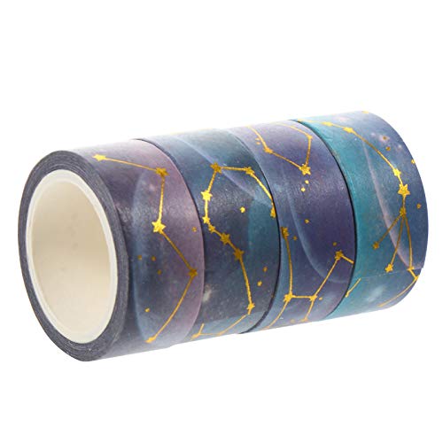 STOBOK 10 Rollos de Cinta Adhesiva Washi de Galaxia Cinta Adhesiva Decorativa para Manualidades para Álbumes de Recortes Manualidades Envoltura de Regalos (Colorido)
