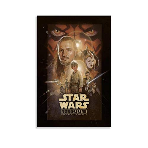 STTYE Star Wars Póster de la película Star Wars Episodio I La amenaza fantasma arte mural lienzo 40 x 60 cm, moderno lienzo para decoración del hogar