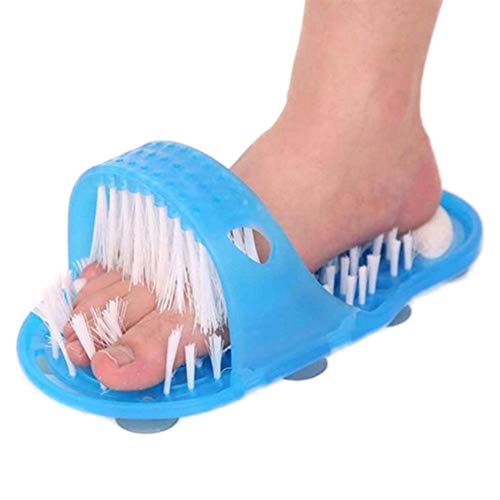 su-xuri Baño Pies Zapatillas, Ducha Pie Sandalia Pie Cepillo Masajeador Lavapiés Ducha Cepillo Masajeador Zapatillas Circulación De Sangre Y Limpieza Profunda Cepillo De Baño Limpieza Azul 1 PC