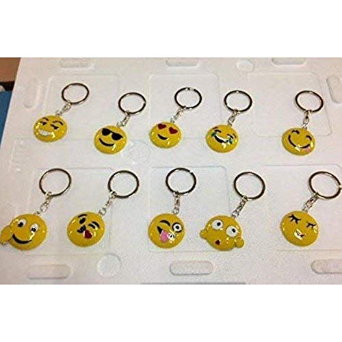 Subito Disponibile Stock 10 Pezzi Emoticono Emoji Llavero de Metal con Cara Sonriente