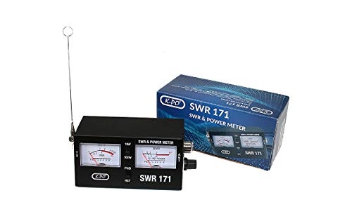 SWR171 Medidor Roe y watímetro para CB 27 MHz Y 2 Metros VHF, con 2 Instrumentos y Escala de Potencia 10/100 Watios