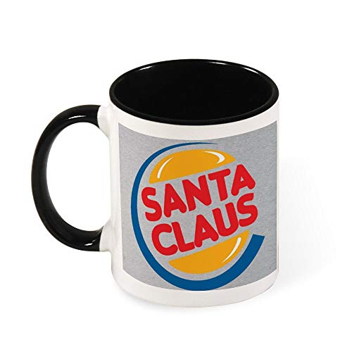 Taza de té de cerámica con el logotipo de Santa Claus Burger King para Navidad, regalo para mujeres, niñas, esposa, mamá, abuela, 325 ml