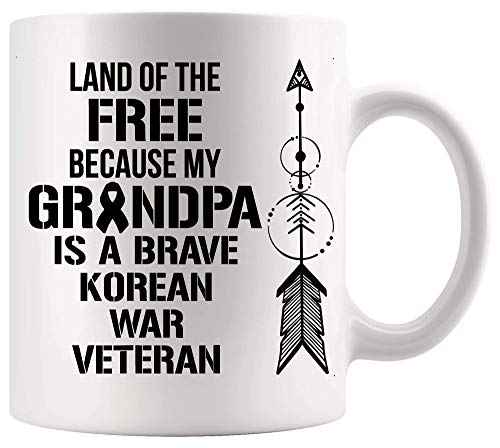 Taza del abuelo Taza del día del padre Veterano de la guerra de Corea Abuelo Camiseta de reconocimiento militar Tazas de 11 oz Tazas