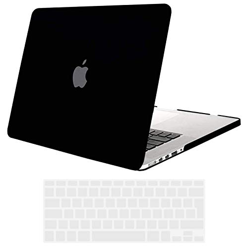 TECOOL Funda para MacBook Pro 13 Pulgadas con Retina Display, Plástico Dura Case Mate Carcasa con Tapa del Teclado para 2013-2015 MacBook Pro 13.3 Pulgada (Modelo: A1502/ A1425) - Negro