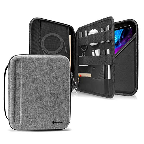 tomtoc Portafolio Case para 2020 iPad Pro de 12.9 Pulgadas de 3ª y 4ª generación, Funda Organizador con Bolsillo para Cargador, Apple Pencil, Cable, Maletín Ajusta Surface Pro 12.3