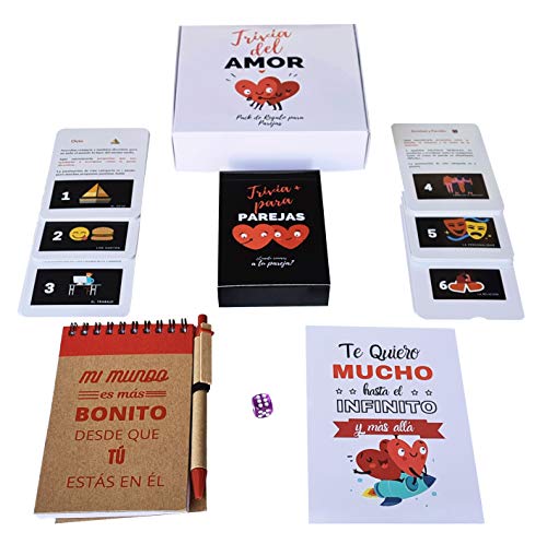 Trivia del Amor. Pack Regalo Parejas. Regalo Aniversarios, Novio, Novia, Parejas