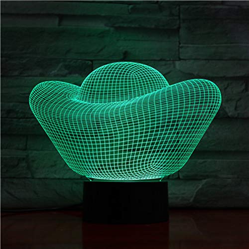 TYWFIOAV Lingote de Oro, Dinero, luz 3D, 7 Colores, LED, luz Nocturna, táctil, Mesa USB, Lampara, luz Nocturna para Amigos, Regalo de cumpleaños para niños