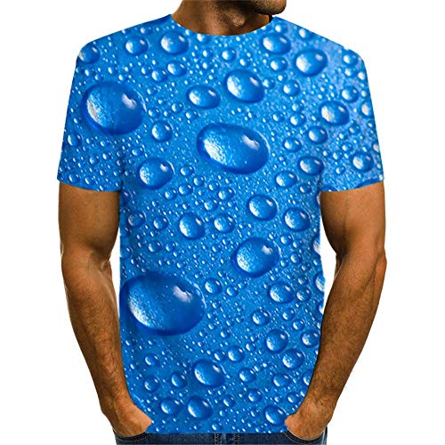 Unisex 3D T-Shirt Patrón Impresa 2XL Gotas de Agua Azul Gráfica Printed Hombre/Mujere Camiseta Verano Casual Fashion Cool Funny Manga Corta Tshirt Divertidas Tops