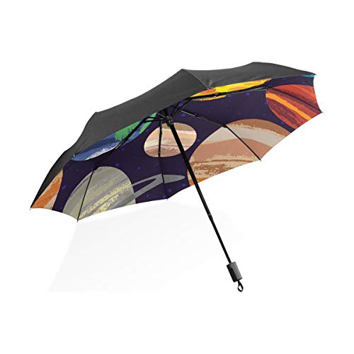 Uotdoor Umbrella Mercury Travel Around Planet Compacto Umbrella Plegable Uvrella Anti UV Protección al Aire Libre Viajes Mujeres Paraguas Umbrella Niños