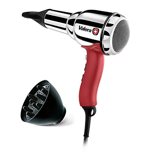 Valera Swiss Metal Master Light Emotion - Secador de pelo profesional con generador de iones (2000 W), color cromado y rojo