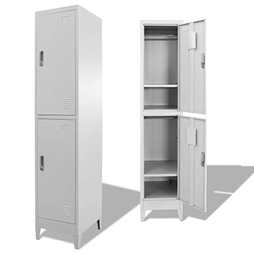 vidaXL Armario Taquilla 2 Compartimentos 38x45x180 cm Casillero Organizador