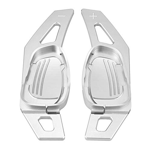 Volante del coche Shift Paddle Shifter Aluminio Decoración Decal Cover Frame Shifters Paletas Etiqueta para A5 S3 S5 S6 SQ5 RS3 RS6 RS7(plata)