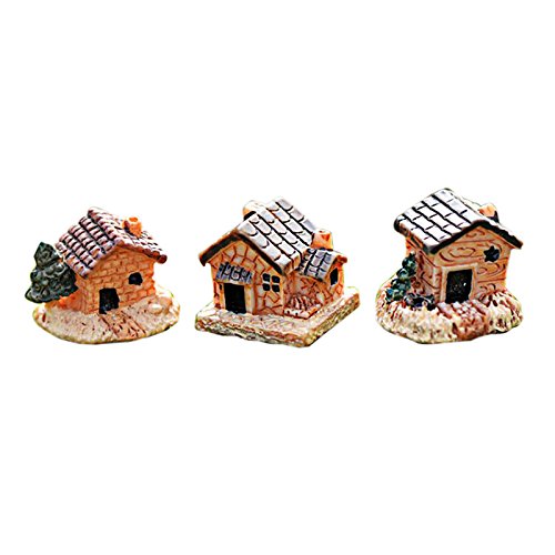 WARMWORD Mini Casa de muñecas Casa de Piedra Resina Decoraciones para casa Y Jardín Bricolaje Maqueta de Choza Edificio Miniature Resina Casa de Muñecas