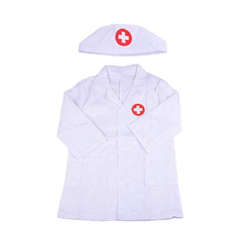 Weedon Unisex Kids Doctor Doctor en Medicina Disfraz Doctor Smock Bata de Laboratorio Juego de rol Juguetes Regalos niña niño Disfraz de Carnaval 3-4 años, Ropa y Sombrero