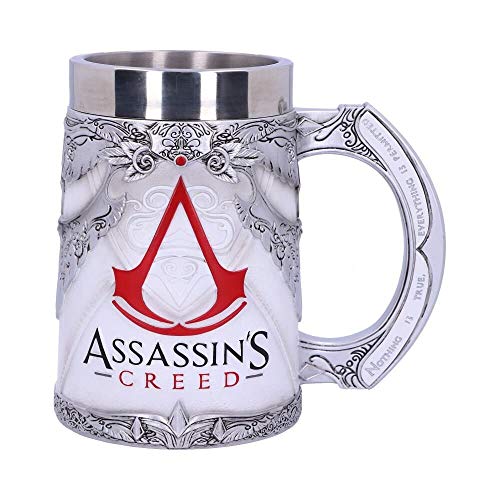 Weird Or Wonderful ASSASSINS CREED THE CREED TANKARD 15,5 cm – Taza con licencia oficial en caja de regalo coleccionable Nemesis Now Gaming