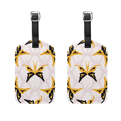 WINCAN Etiquetas de Equipaje (variadas,2PK),Vector inconsútil de Las Mariposas retras del Estilo de los años 60,Etiqueta de Equipaje para Equipaje,Mochilas Etiquetas de Maleta WINCAN Etiquetas de Equipaje (variadas,2PK),Vector inconsútil de Las Mariposas retras del Estilo de los años 60,Etiqueta de Equipaje para Equipaje,Mochilas Etiquetas de Maleta