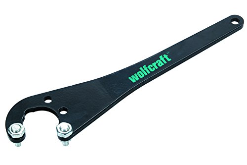 Wolfcraft 2459000 (L) llave de brida universal para amoladoras angulares, distancia entre pivotes variable 30, 35 mm, gris, PACK 1