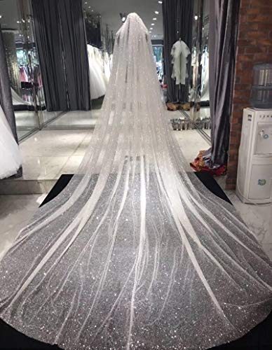 WXX Preciosa Brillante Spraying 3 Metros de Largo 1,5 Metros de Ancho Plata de Las Lentejuelas de la Boda Velo de Novia Capilla Velo con el Peine (Color : Ivory, Item Length : 500cm) WXX Preciosa Brillante Spraying 3 Metros de Largo 1,5 Metros de Ancho Plata de Las Lentejuelas de la Boda Velo de Novia Capilla Velo con el Peine (Color : Ivory, Item Length : 500cm)