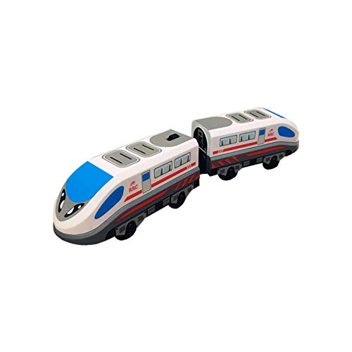 xingling Juguete De Tracción del Tren Bala, Tren De Carga De La Era del Vapor, Tren Y Vías De Madera Clásicos, Locomotoras Modernas para Niños Toddle Boys 22x4.7cm