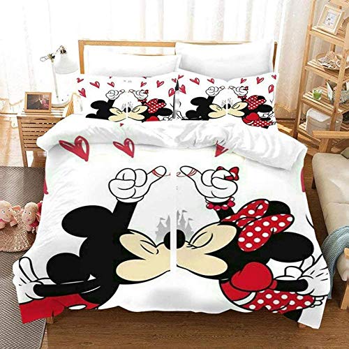 XZHYMJ Juego de Cama clásico - 2 x 3 Fundas nórdicas de Microfibra para niños Diseño de Mickey Mouse 3D Ropa de Cama para niños y niñas A10 220X260CM-A3_200X200CM