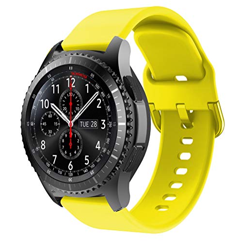 YPSNH Compatible para Samsung Gear S3 Correa 22mm Reemplazo de Silicona Correa Deportiva para Samsung Gear S3 Frontier / S3 Classic/Galaxy Watch 46mm / Huawei Watch GT 46mm / Ticwatch Pro
