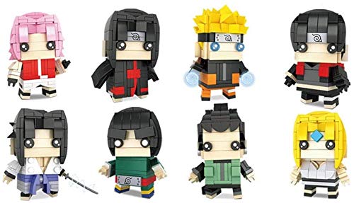 YZHM Naruto Square Head Minifigure Pequeñas partículas DIY Building Blocks Naruto Toys Boys and Girls Gifts, Compatible con Todas Las Marcas