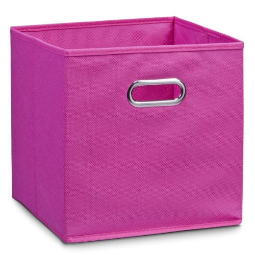 Zeller 14116 - Caja de almacenaje de tela, plegable, 32 x 32 x 32 cm, color rosa