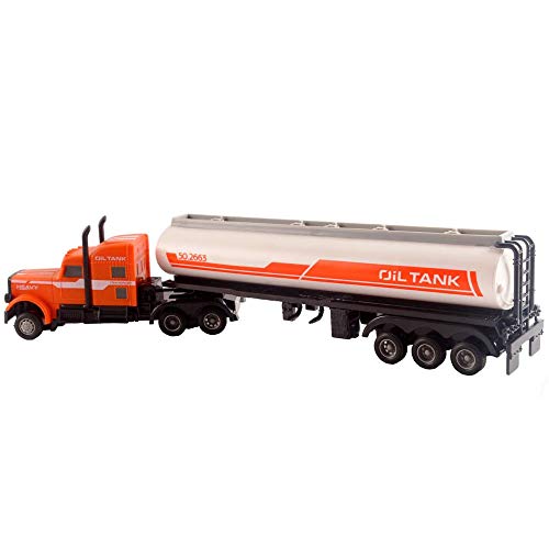 ZLMFK Montar automóvil RC Coche Take Drod Toy Tank Truck Juguete RC Semi Truck Y Combustible Trailer Electric Oil Transport Vehicle Boy Girl Cumpleaños Regalo