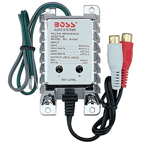 1 BOSS Audio System B65N convertidor de señal RCA en Reductor de bajo transforma la señal amplificada en RCA de bajo Nivel con Ajuste de sensibilidad, 1 Pieza