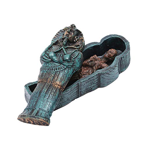 1 Pc Decoración Del Acuario Ataúd Egipcio Tutankamón Faraón Sarcófago Con La Momia Figurita Conjunto De Los Pescados Del Tanque Del Ornamento Escultura Histórico Tombstone Acuario Accesorios