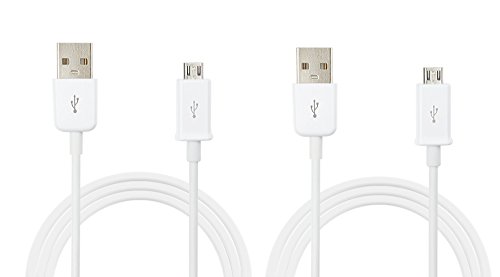 2 Cables Universales Micro USB (1 metro + 3 metros) compatible con Galaxy Tab 3 (todos los modelos) , Galaxy Note 10.1 edicion 2014, Galaxy NOTE 1/2/3/4, Galaxy S6/S5/S4/S3 /S2/S, XPERIA Z4/Z3/Z2/, LG G3, LG G4 (BLANCO)