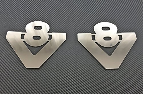 2 insignias de acero inoxidable V8 para camiones SCANIA todas las series pulido accesorio de decoración
