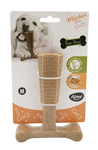 AIME Saveur Pollo Durable/Resistente de Fibra de Bambú Juguete para Perro de Bambino Diámetro 14 cm