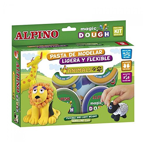 Alpino DP000139 - Caja de 6 botes de pasta blanda (40 g), multicolores