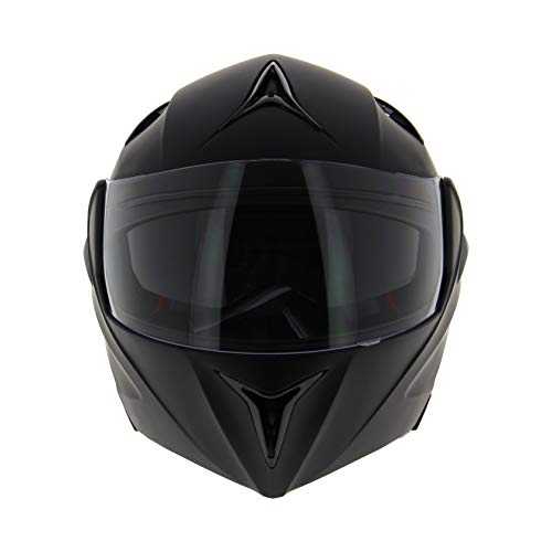 AMBIKE 005402 - Casco de moto modular negro mate Talla L