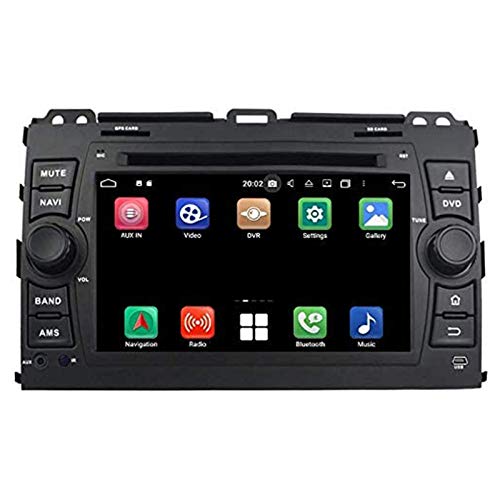 Android 9.0 Radio de automóvil Unidad de cabeza de 7 pulgadas para Toyota Land Cruiser Prado 120 2003-2009 Navegación GPS DVD DVD Multimedia-Reproductor de videojuegos, 4 + 64GB