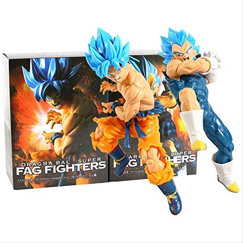 ANZHCZ Dragon Ball Super Tag Fighters Ssgss Son Goku Vegeta PVC Figura de acción Colección Modelo muñeca de Juguete Regalos 18Cm
