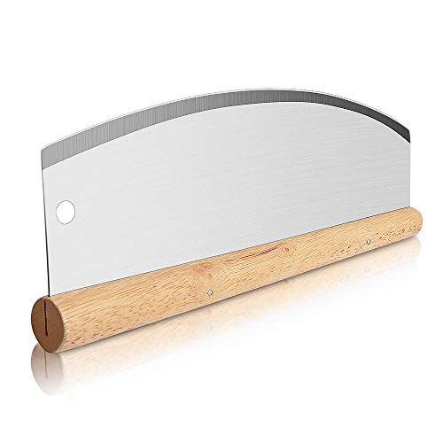 Asdirne Cortador de pizza, balancín de pizza con hoja de acero inoxidable y mango de madera, afilado y duradero, 28 x 11 cm. Asdirne Cortador de pizza, balancín de pizza con hoja de acero inoxidable y mango de madera, afilado y duradero, 28 x 11 cm.