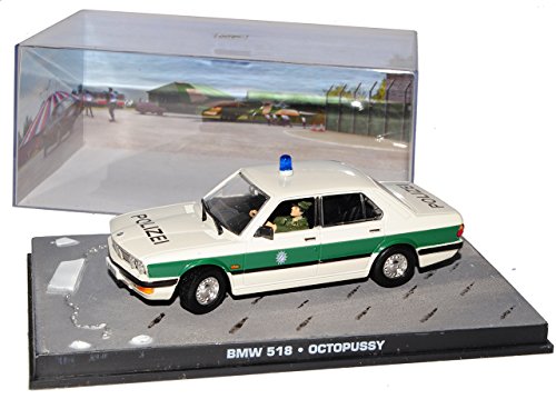 B-M-W 5er Policía E28 1981-1987 Octopussy James Bond 007 1/43 Ixo Modelo Coche con placa de deseo individual